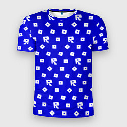 Мужская спорт-футболка Roblox blue pattern