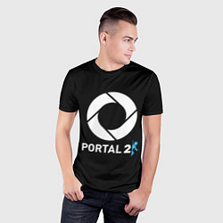 Футболка спортивная мужская Portal2 logo game, цвет: 3D-принт — фото 2