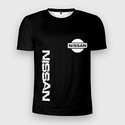 Мужская спорт-футболка Nissan logo white auto