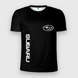 Мужская спорт-футболка Subaru logo white