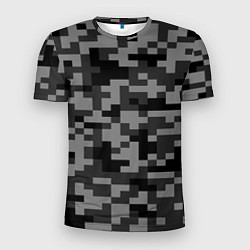 Мужская спорт-футболка Камуфляжные пиксели блэк