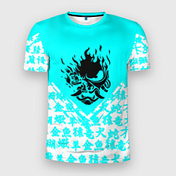 Футболка спортивная мужская Cyberpunk neon samurai japan, цвет: 3D-принт