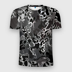 Мужская спорт-футболка Чёрно-серый абстракция