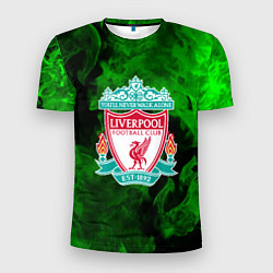 Футболка спортивная мужская Liverpool green fire, цвет: 3D-принт