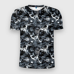 Мужская спорт-футболка Выдры купаются в речке - паттерн