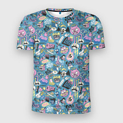 Мужская спорт-футболка Дудл животные и меч