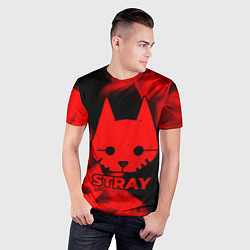 Футболка спортивная мужская Stray - red gradient, цвет: 3D-принт — фото 2