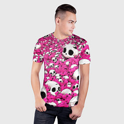 Футболка спортивная мужская Черепа в бордовой траве, цвет: 3D-принт — фото 2