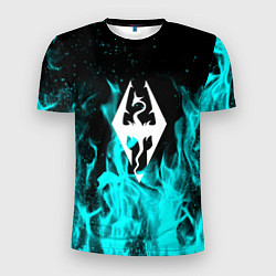 Футболка спортивная мужская The elder scrolls neon flame, цвет: 3D-принт