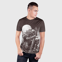 Футболка спортивная мужская Уставший воин под луной, цвет: 3D-принт — фото 2