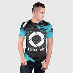 Футболка спортивная мужская Portal game краски, цвет: 3D-принт — фото 2