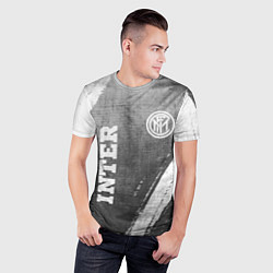 Футболка спортивная мужская Inter - grey gradient вертикально, цвет: 3D-принт — фото 2