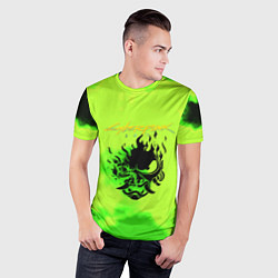Футболка спортивная мужская Cyberpunk кислотный, цвет: 3D-принт — фото 2