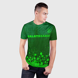 Футболка спортивная мужская Galatasaray - green gradient посередине, цвет: 3D-принт — фото 2