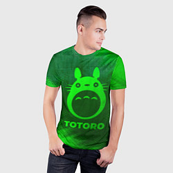 Футболка спортивная мужская Totoro - green gradient, цвет: 3D-принт — фото 2