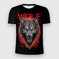 Футболка спортивная мужская Wolf red blood, цвет: 3D-принт