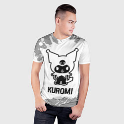Футболка спортивная мужская Kuromi glitch на светлом фоне, цвет: 3D-принт — фото 2