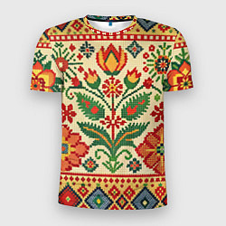 Мужская спорт-футболка Славянский узор и орнамент