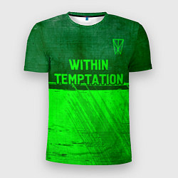 Футболка спортивная мужская Within Temptation - green gradient посередине, цвет: 3D-принт