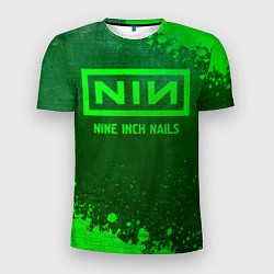 Футболка спортивная мужская Nine Inch Nails - green gradient, цвет: 3D-принт