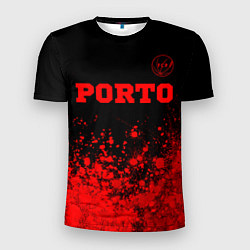 Мужская спорт-футболка Porto - red gradient посередине