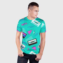 Футболка спортивная мужская Бирюзовая кассета из 90-х, цвет: 3D-принт — фото 2