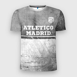 Футболка спортивная мужская Atletico Madrid - grey gradient посередине, цвет: 3D-принт