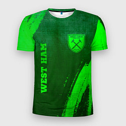 Футболка спортивная мужская West Ham - green gradient вертикально, цвет: 3D-принт