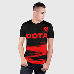 Футболка спортивная мужская Dota - red gradient посередине, цвет: 3D-принт — фото 2