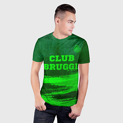 Футболка спортивная мужская Club Brugge - green gradient посередине, цвет: 3D-принт — фото 2