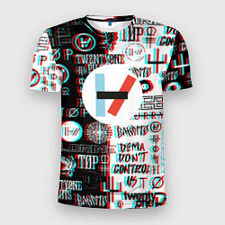 Мужская спорт-футболка Twenty one pilots glitch pattern