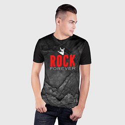 Футболка спортивная мужская Rock forever on black, цвет: 3D-принт — фото 2