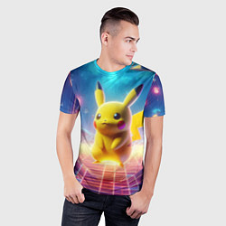 Футболка спортивная мужская Funny Pikachu - vaporwave, цвет: 3D-принт — фото 2