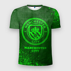 Футболка спортивная мужская Manchester City - green gradient, цвет: 3D-принт