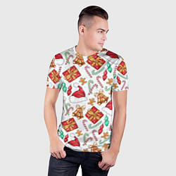Футболка спортивная мужская Новогодний паттерн 2025, цвет: 3D-принт — фото 2