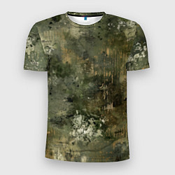 Мужская спорт-футболка Камуфляж с потертостями