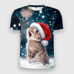 Футболка спортивная мужская Милый кролик - первый снег, цвет: 3D-принт