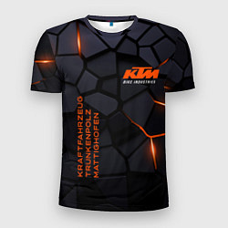 Футболка спортивная мужская KTM - плиты с эффектом свечения, цвет: 3D-принт