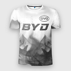 Мужская спорт-футболка BYD - white gradient посередине