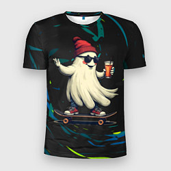 Футболка спортивная мужская Парень в костюме приведения на скейте, цвет: 3D-принт