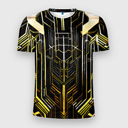 Футболка спортивная мужская Gold lines on a black background, цвет: 3D-принт