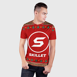 Футболка спортивная мужская Skillet new year, цвет: 3D-принт — фото 2