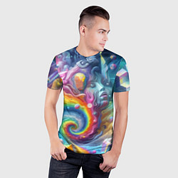 Футболка спортивная мужская Абстрактное граффити с лицом девушки, цвет: 3D-принт — фото 2