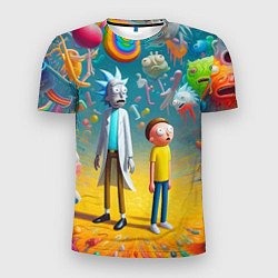 Футболка спортивная мужская Рик и Морти - сюрреалистическая фантазия, цвет: 3D-принт