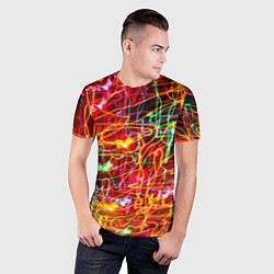 Футболка спортивная мужская Неоновый хаос, цвет: 3D-принт — фото 2
