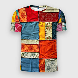 Футболка спортивная мужская Пэчворк из ярких тканей, цвет: 3D-принт