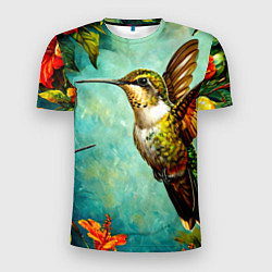 Футболка спортивная мужская Колибри в природе, цвет: 3D-принт
