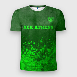 Футболка спортивная мужская AEK Athens - green gradient посередине, цвет: 3D-принт