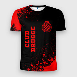 Футболка спортивная мужская Club Brugge - red gradient вертикально, цвет: 3D-принт