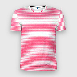 Футболка спортивная мужская Полосатый розовый текстурный, цвет: 3D-принт